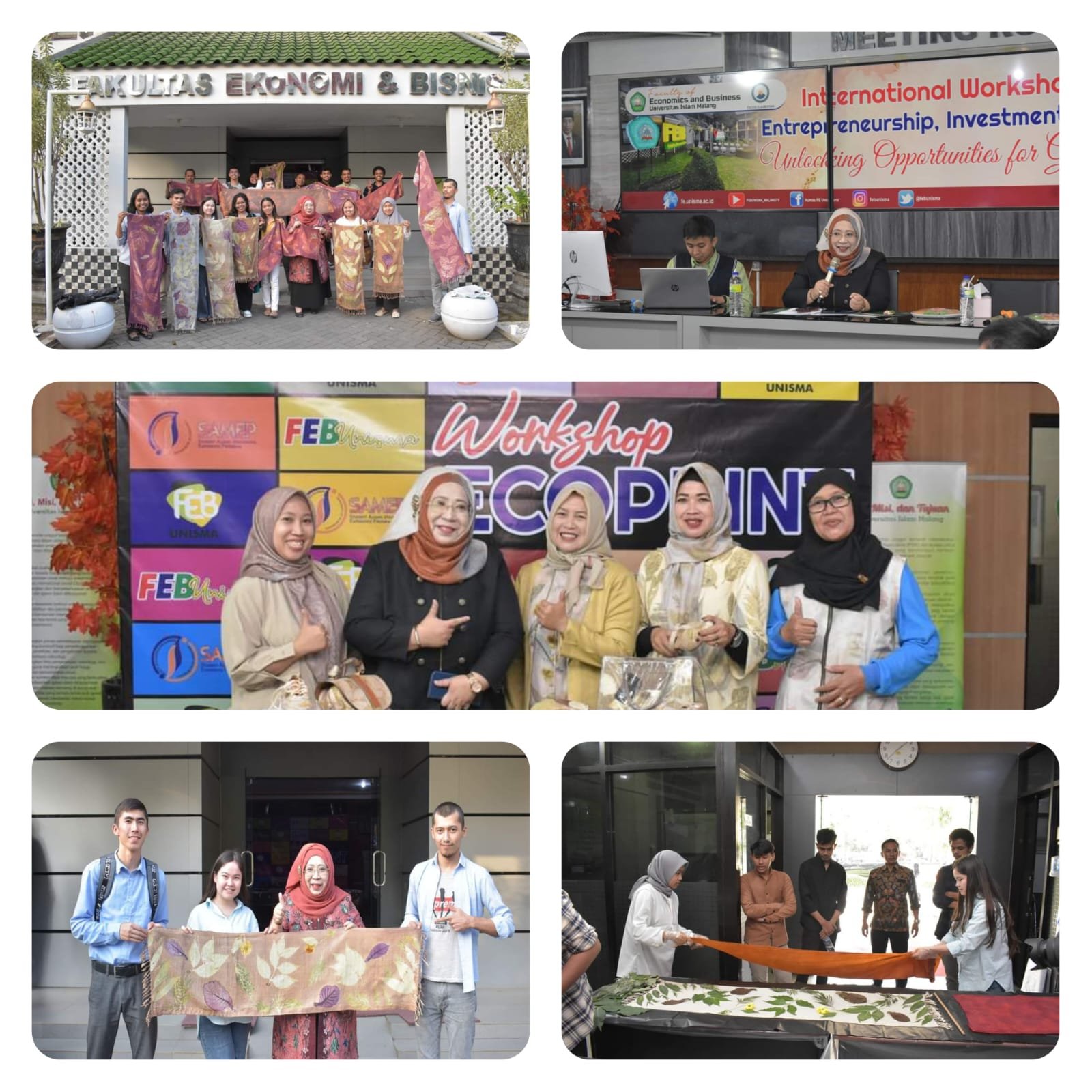 CEGAH KERUSAKAN LINGKUNGAN, FEB UNISMA GELAR WORKSHOP BATIK ECOPRINT KEPADA MAHASISWA ASING