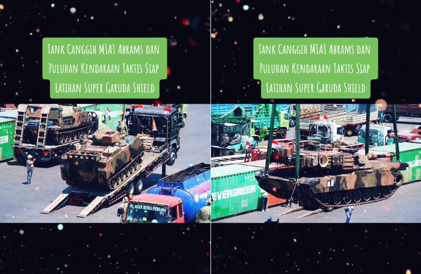 TANK CANGGIH M1A1 ABRAMS DAN PULUHAN KENDARAAN TAKTIS SIAP LATIHAN SUPER GARUDA SHIELD