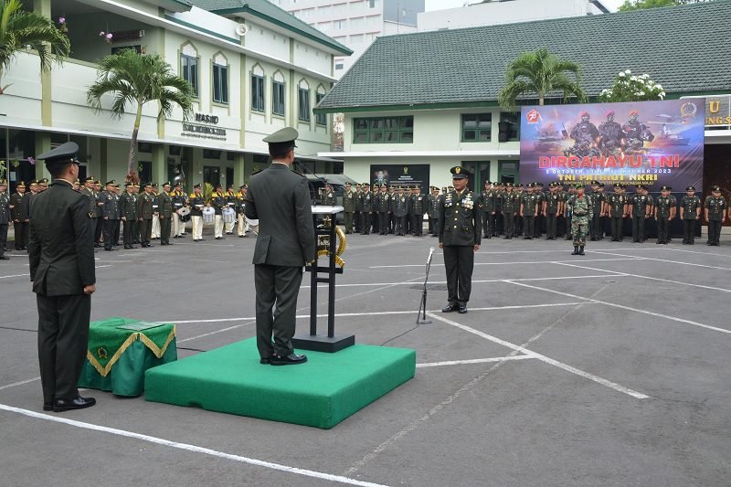 USUNG TEMA TNI PATRIOT NKRI, KOREM 083/BDJ PERINGATI HUT TNI KE-78