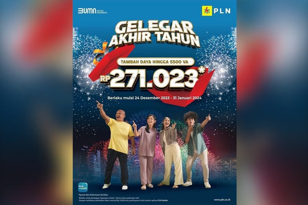 GELEGAR AKHIR TAHUN, PLN GELAR PROMO TAMBAH DAYA HINGGA 5.500 VA