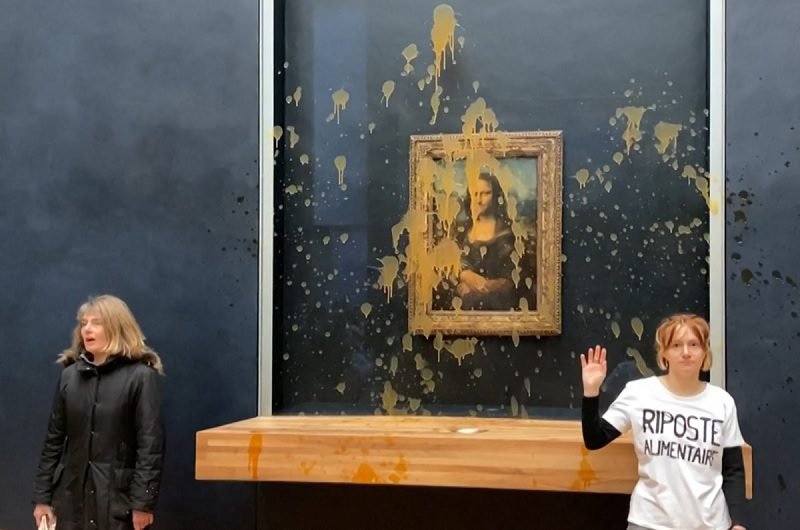 PROTES ISU LINGKUNGAN DAN PANGAN, LUKISAN MONA LISA JADI SASARAN VANDALISME