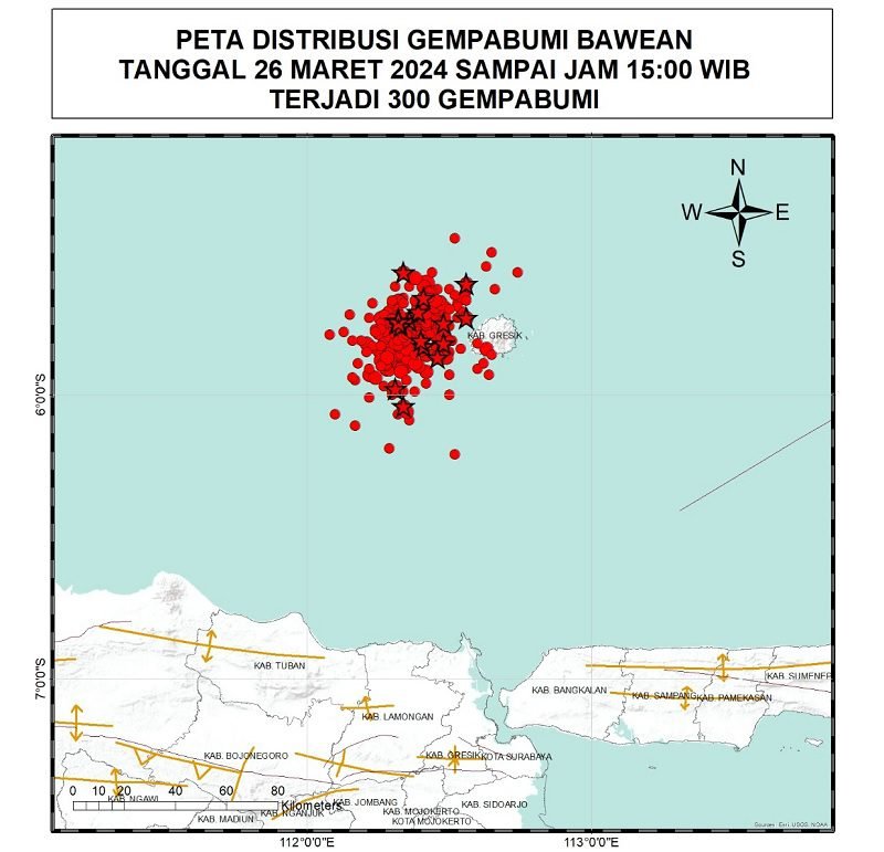 GEMPABUMI TEKTONIK M4,3 KEMBALI TERASA DI TUBAN DAN SEKITARNYA