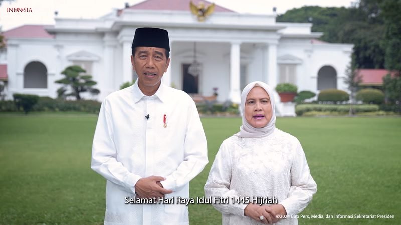 PRESIDEN DAN IBU NEGARA UCAPKAN SELAAMT HARI RAYA IDUL FITRI 1445 H