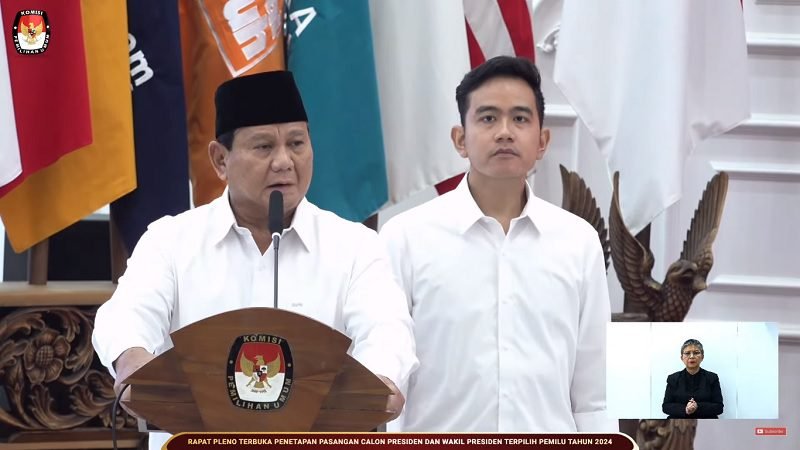 KPU RESMI TETAPKAN PRABOWO-GIBRAN PRESIDEN-WAKIL PRESIDEN TERPILIH
