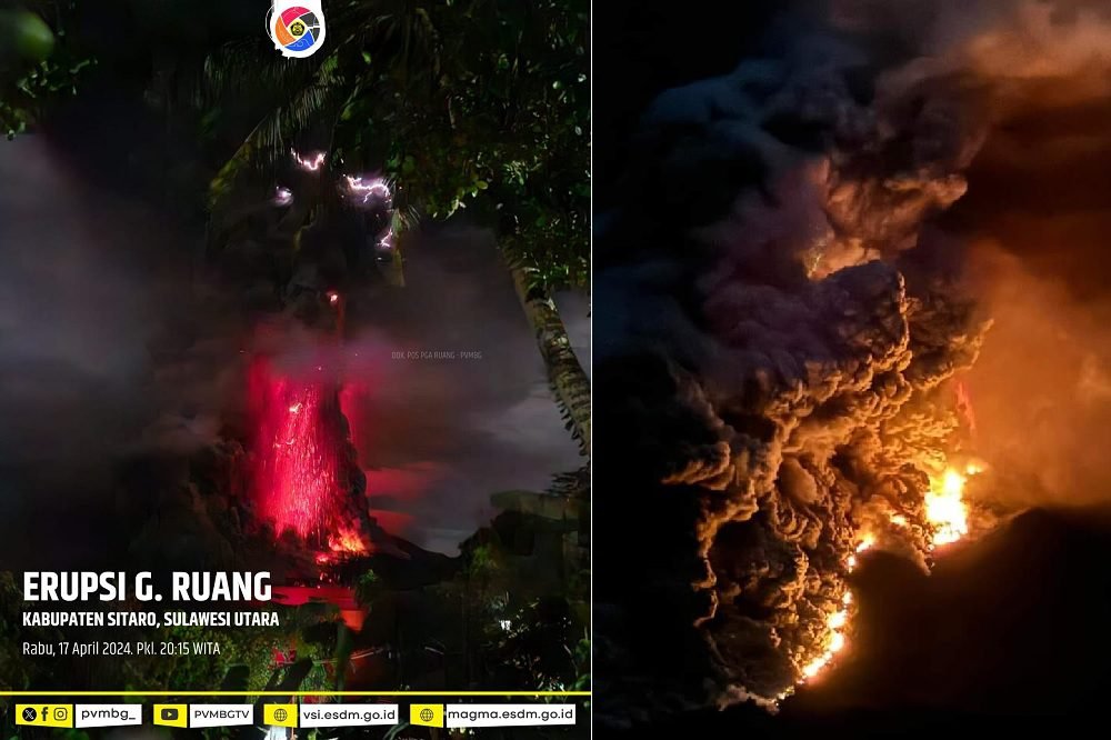 ERUPSI GUNUNG RUANG, WARGA DIMINTA TIDAK TERPANCING ISU