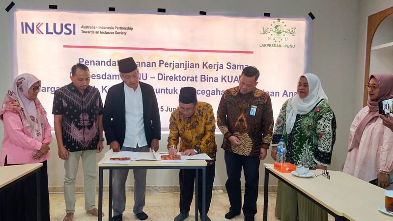 2436-Penandatanganan Program Inklusi TEKAN ANGKA PERKAWINAN ANAK, KEMENAG DAN LAKPESDAM SINERGI PROGRAM INKLUSI
