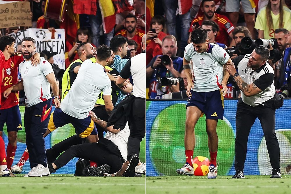 KENA TEKEL PETUGAS KEAMANAN, ALVARO MORATA TERANCAM ABSEN DI FINAL EURO 2024