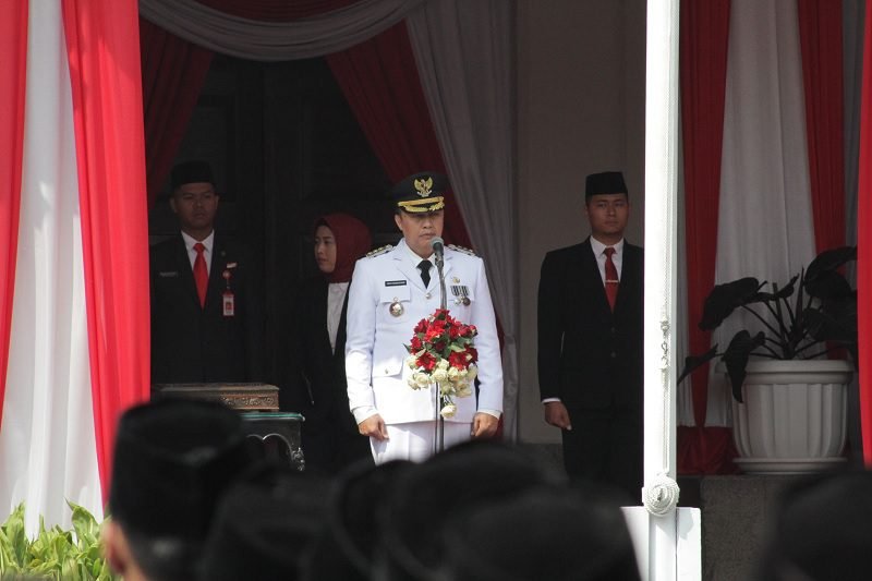 PERDANA, UPACARA HUT RI KE-79 KOTA MALANG DIPIMPIN PJ WALI KOTA IWAN KURNIAWAN