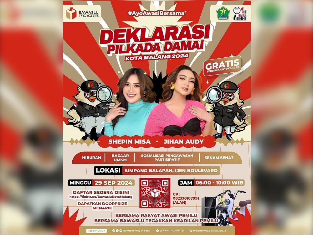 DEKLARASI PILKADA DAMAI KOTA MALANG 2024 SIAP GEMPARKAN MASYARAKAT