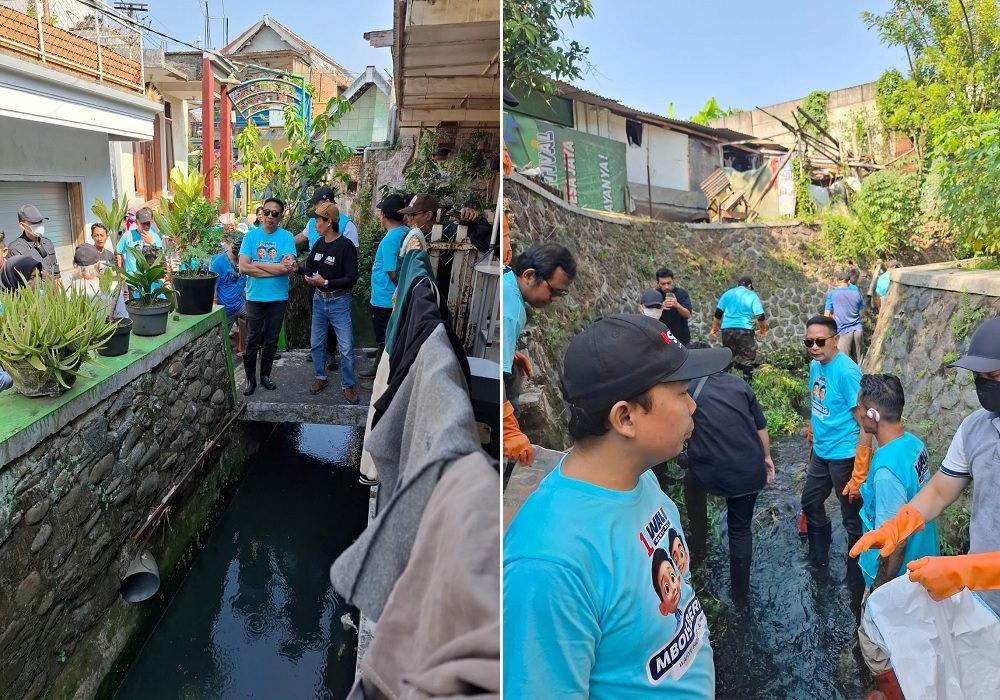 CARI SOLUSI BANJIR KOTA MALANG, WAHYU-ALI MULAI GERAKKAN BERSIH SUNGAI