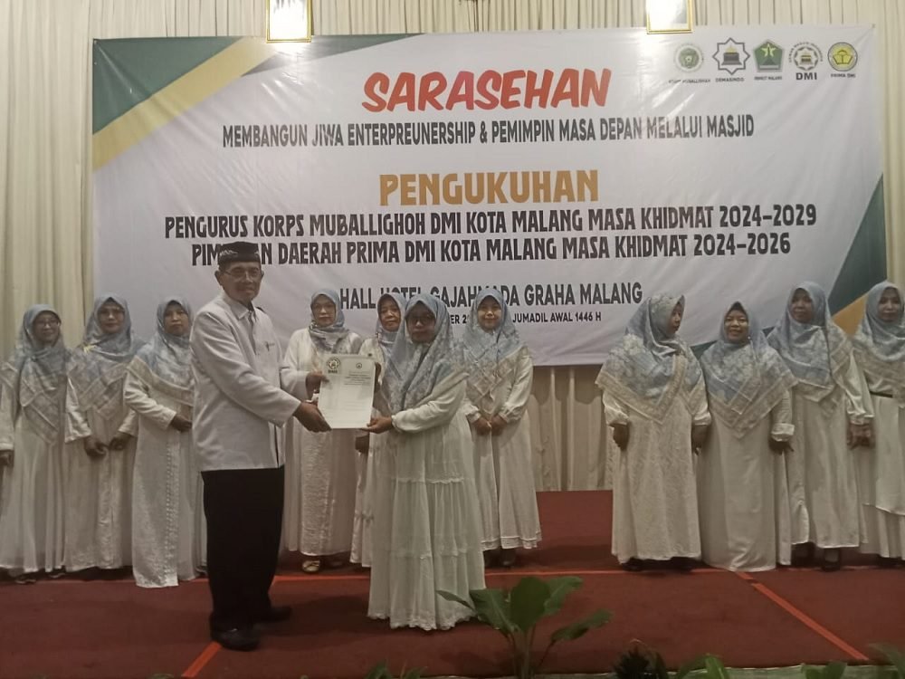 DMI KOTA MALANG KUKUHKAN KORPS MUBALIGHOH DAN PRIMA DMI MASA KHIDMAT 2024-2029