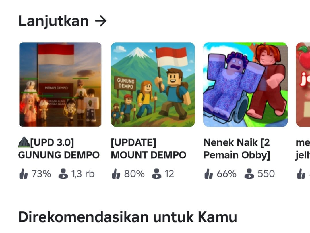 REMAJA SEMAKIN AKTIF BIKIN KONTEN ROBLOX, LIVE DAN UPLOAD PETUALANGAN VIRTUAL MENDAKI GUNUNG