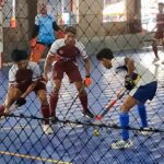 KONTINGEN GRESIK UNGGUL TELAK ATAS KONTINGEN PROBOLINGGO DALAM LAGA HOCKEY INDOOR PUTRA